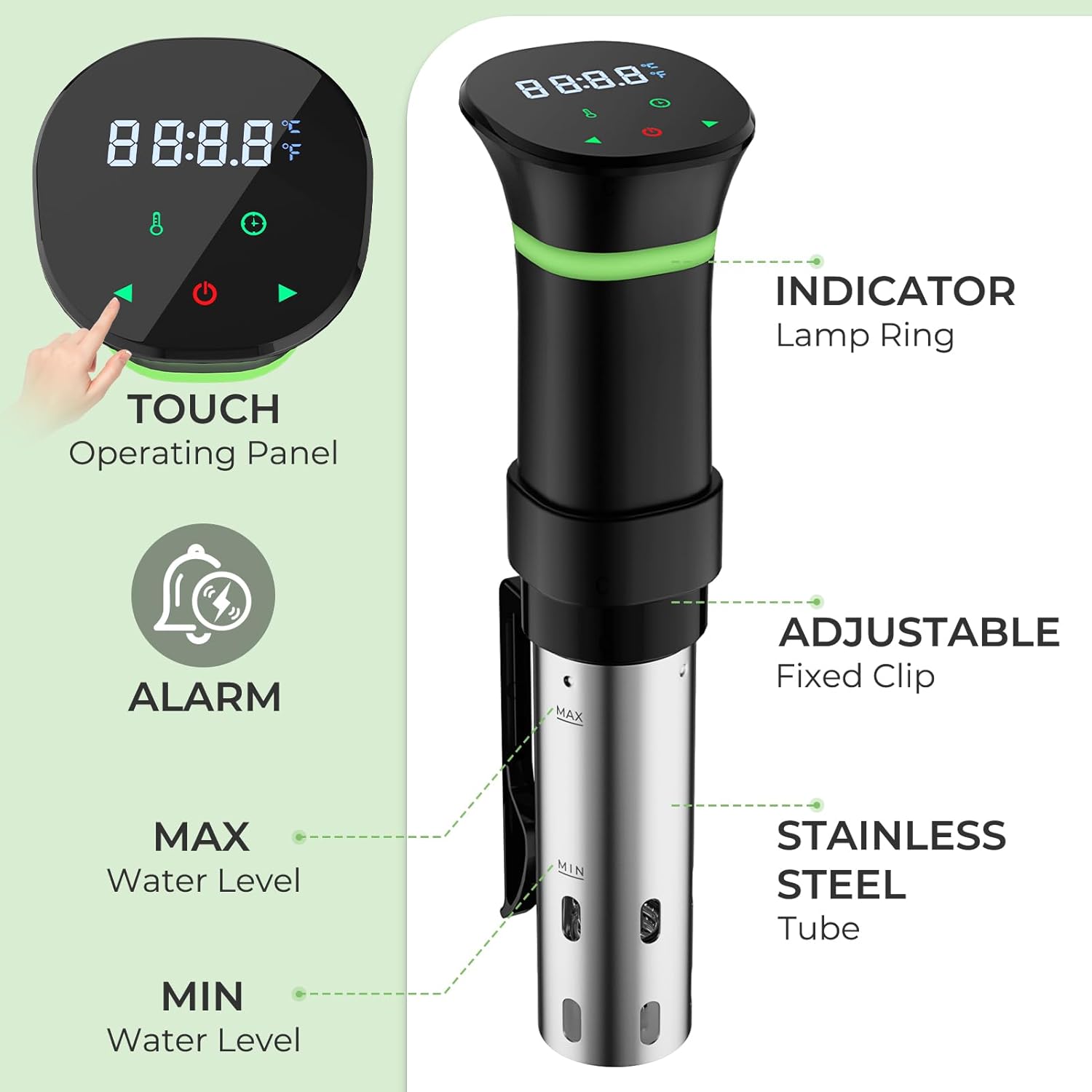 Sous Vide Machines, Immersion Circulators, Precision Cooker, with Recipe, Temperature and Time Digital Display Control, 1000W - Image 3