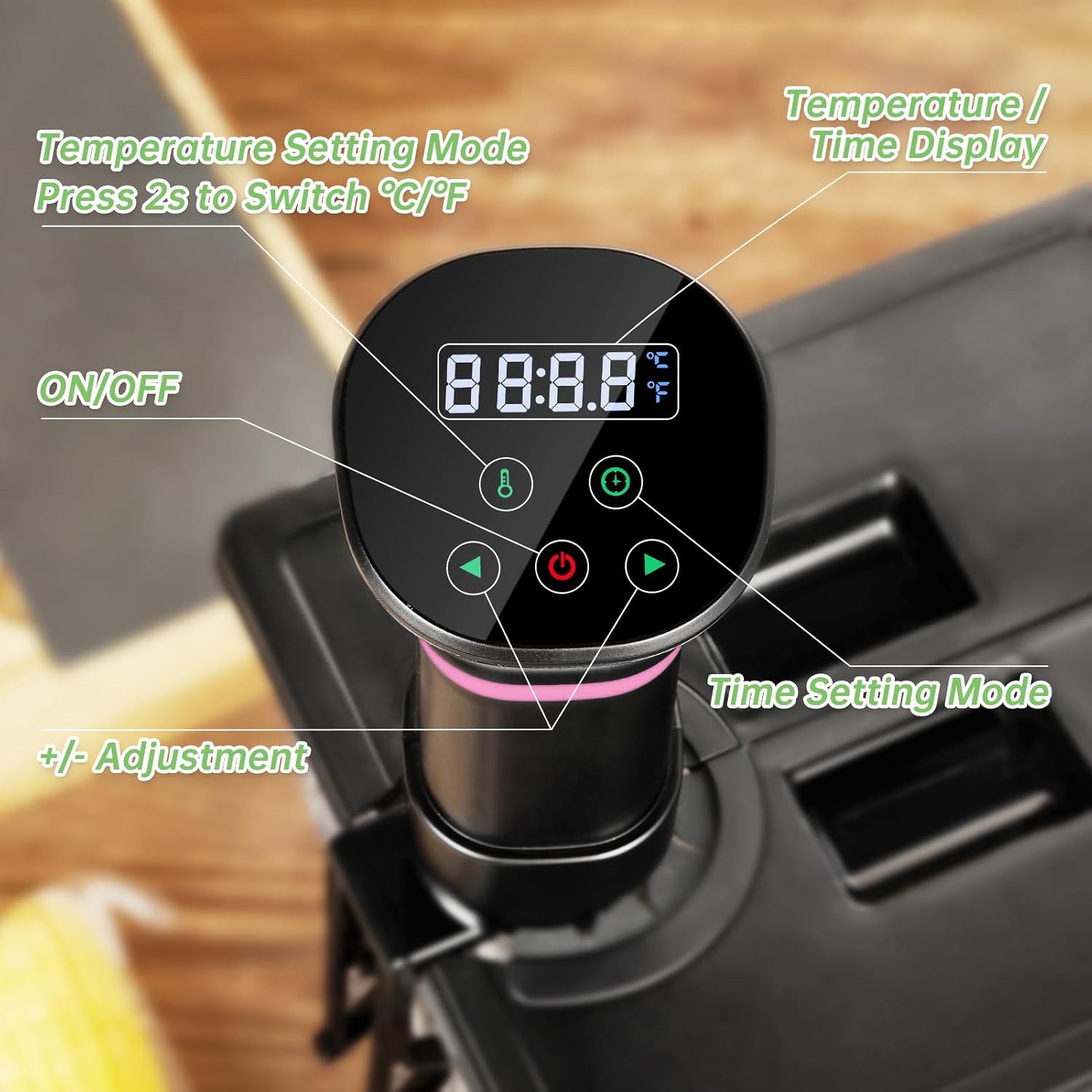 Sous Vide Machines, Immersion Circulators, Precision Cooker, with Recipe, Temperature and Time Digital Display Control, 1000W - Image 5