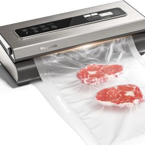 Mesliese Vacuum Sealer Machine Powerful 90Kpa Precision 6-in-1 Compact Food Preservation System with Cutter, 2 Bag Rolls & 5 Pre-cut Bags, Widened 12mm Sealing Strip, Dry&Moist Modes (Silver)