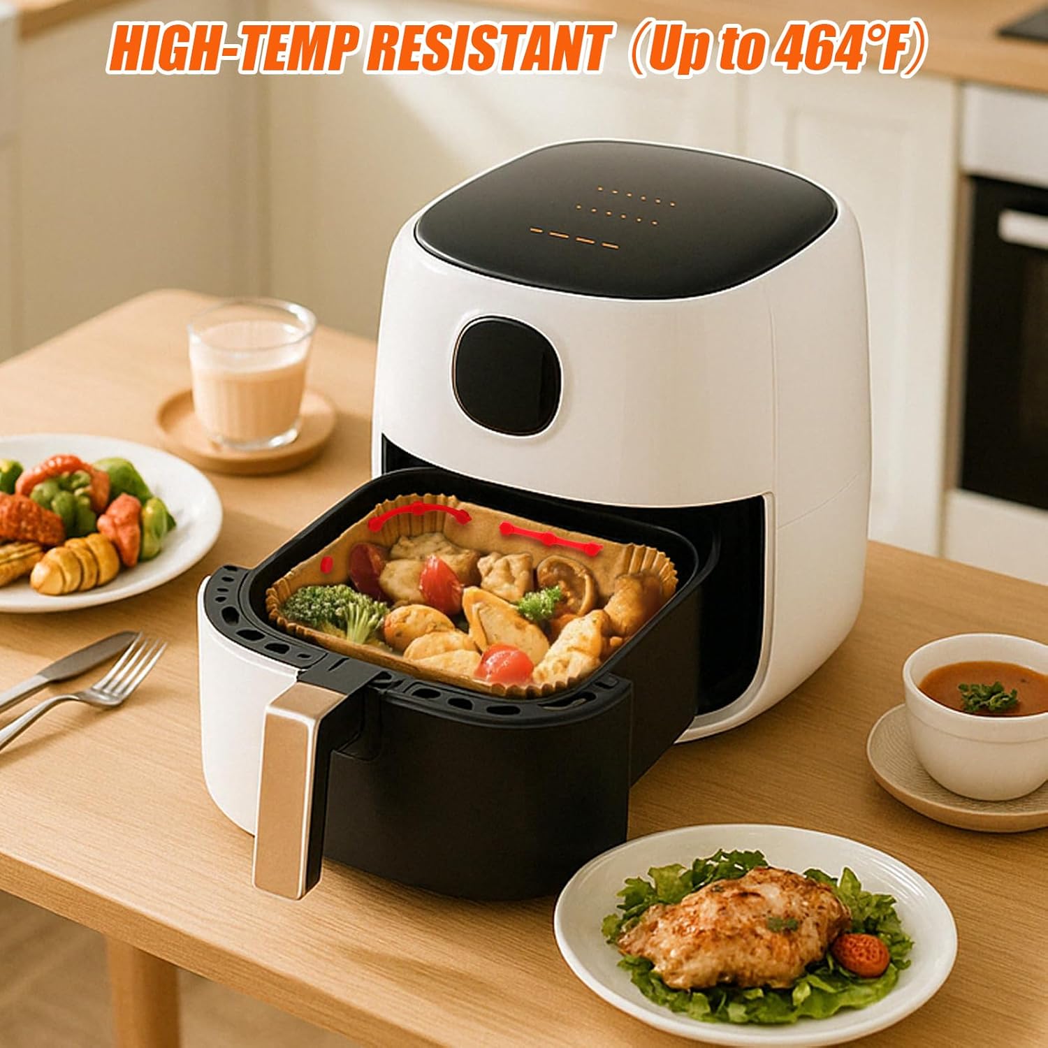 12PCS Air Fryer Magnets Silicone Buckle for Parchment Paper Liners, High-Temp Resistant Air Fryer Accessories, Prevent Burning, Safely Lock Paper from Heating Element or Covering Food (Red) - Image 3