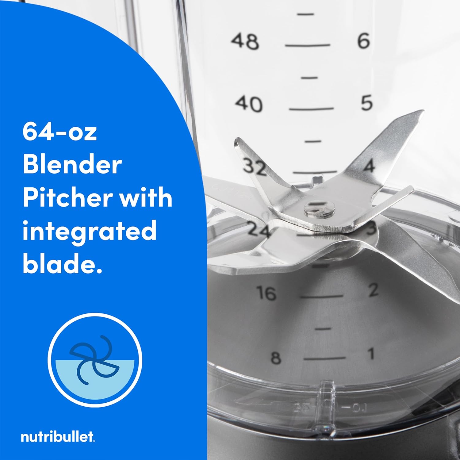 nutribullet® SmartSense Blender Combo, 1400W, 64oz Pitcher, 32oz & 24oz Cups, 5-Speed, Smoothies, Ice and Frozen Fruit, Nut Milk, Soup, Matte Black, NBF50700AK - Image 7