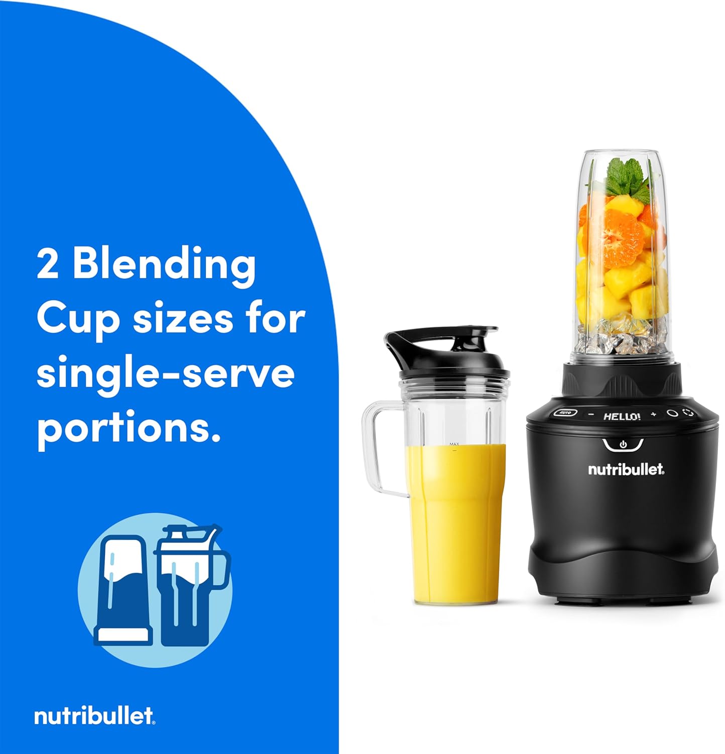 nutribullet® SmartSense Blender Combo, 1400W, 64oz Pitcher, 32oz & 24oz Cups, 5-Speed, Smoothies, Ice and Frozen Fruit, Nut Milk, Soup, Matte Black, NBF50700AK - Image 8