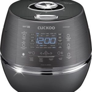 CUCKOO High Pressure Rice Cooker 6-Cup Uncooked / 12-Cup Cooked with Induction Heating Technology, Versatile Rice Maker with 21 Menu Options and Steam Plate, Voice Guide, Dark Gray (CRP-DHSR0609FD)