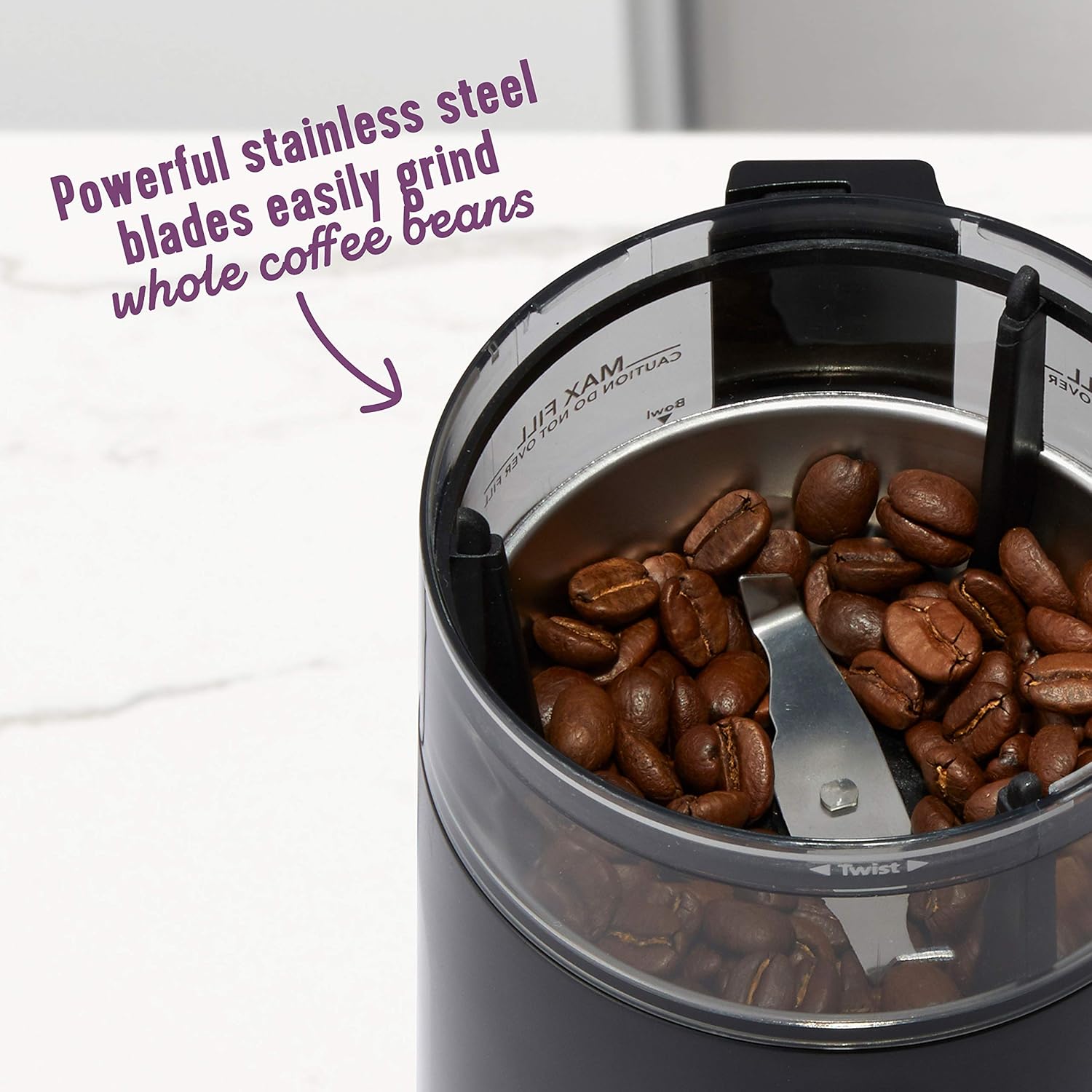 Mr. Coffee Automatic Coffee Grinder with 5 Presets, 12 Cup Capacity, Black – Ideal for Home Use and Espresso Lovers - Image 6