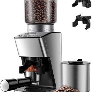 SHARDOR Conical Burr Coffee Grinder Electric, Espresso Coffee Bean Grinder with Precision Electronic Timer, Adjustable Burr Mill with 51 Precise Settings for Home Use, Stainless Steel Container
