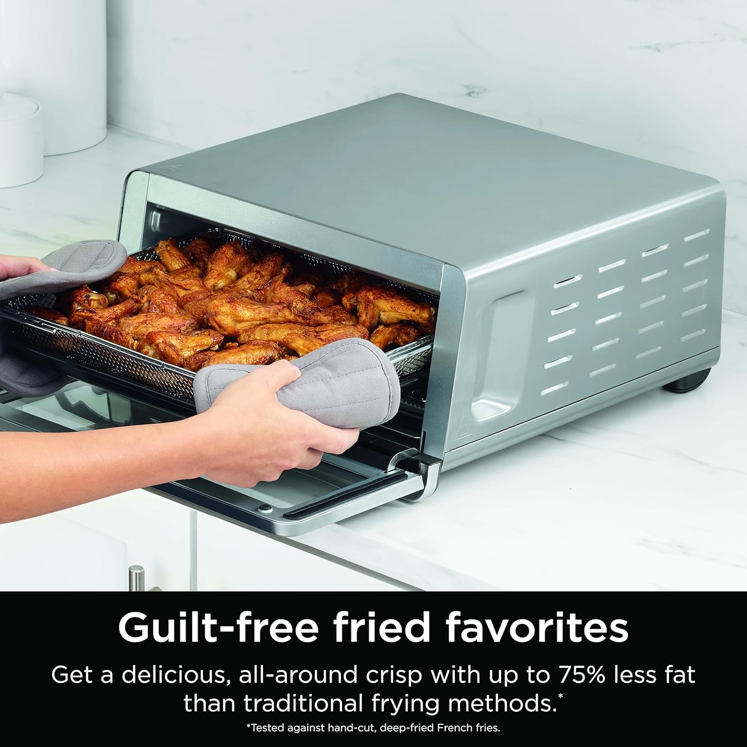 Ninja Flip Toaster Oven&Air Fryer, 8-in-1 Functionality, Flip Up&Away Capability for Storage Space, LargeCapacity, Air Fry Basket, SheetPan, Wire Rack&Removable Crumb Tray, Stainless,1800 watts, SP151 - Image 8