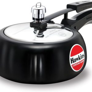 Hawkins 2 Litre Contura Black Pressure Cooker, Hard Anodised Inner Lid Cooker, Handi Cooker, Small Cooker, Black (CB20)
