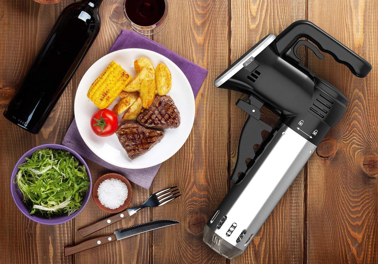 Sous Vide Cooker Immersion Circulator, Wancle sous vide machine 850W, Ultra-Quiet, 120V, Black - Image 2