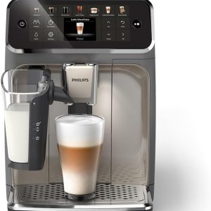Philips 4400 Series Fully Automatic Espresso Machine, LatteGo Milk System, Integrated Grinder, 12 Hot & Iced Coffee Pre-Sets, Quick Start, SilentBrew, 15-Bar Pressure, Black Chrome (EP4444/90)