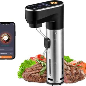 1300W Sous Vide Cooker,WIFI Sous Vide Machines,Immersion Circulator,Precision Cooker,Recipes,Accurate Temperature and Time Control,IPX7 Waterproof,Ultra Quiet,Fast Heating,APP Recipes Timer