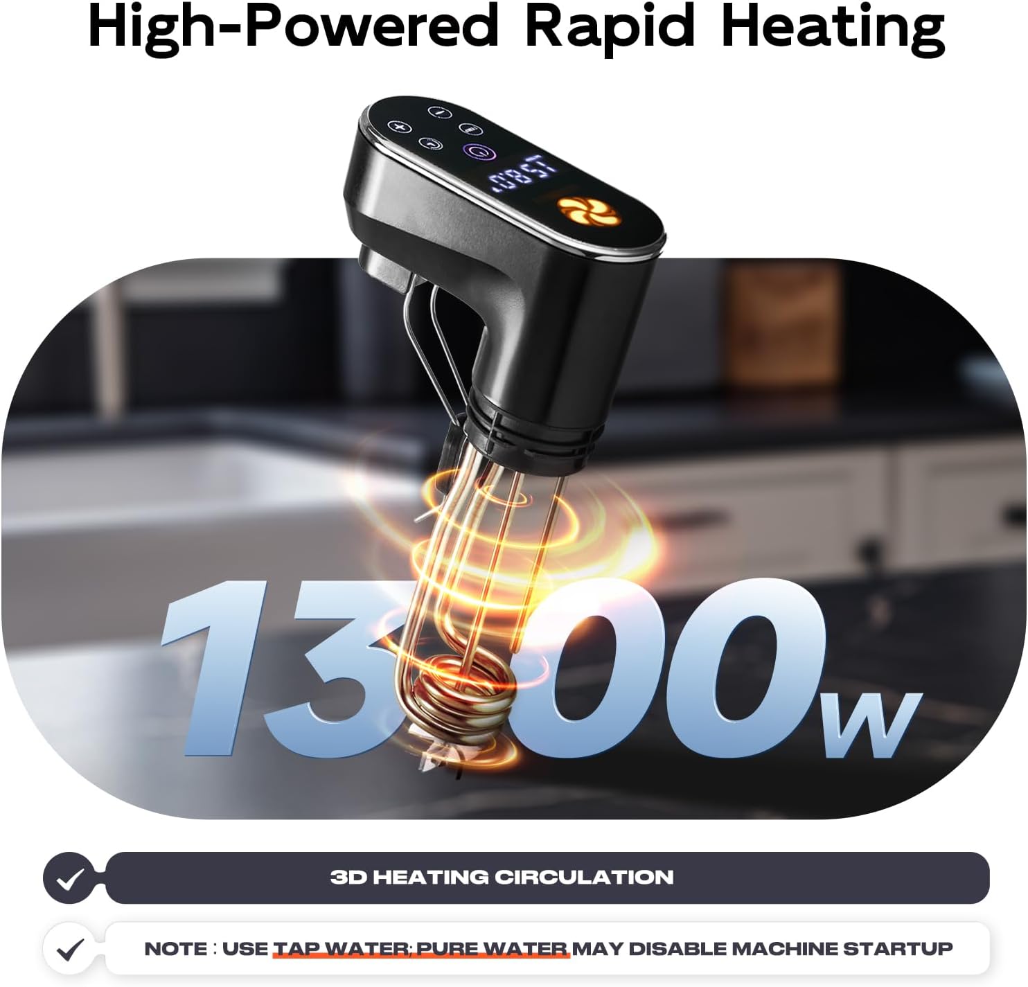 1300W Sous Vide Cooker,WIFI Sous Vide Machines,Immersion Circulator,Precision Cooker,Recipes,Accurate Temperature and Time Control,IPX7 Waterproof,Ultra Quiet,Fast Heating,APP Recipes Timer - Image 2