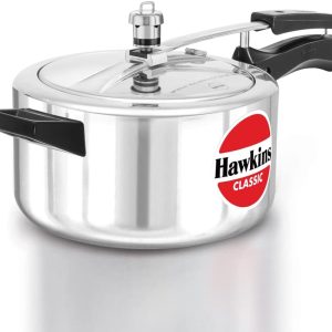 Hawkins 4 Litre Classic Pressure Cooker, Best Inner Lid Cooker, Silver (CL40)