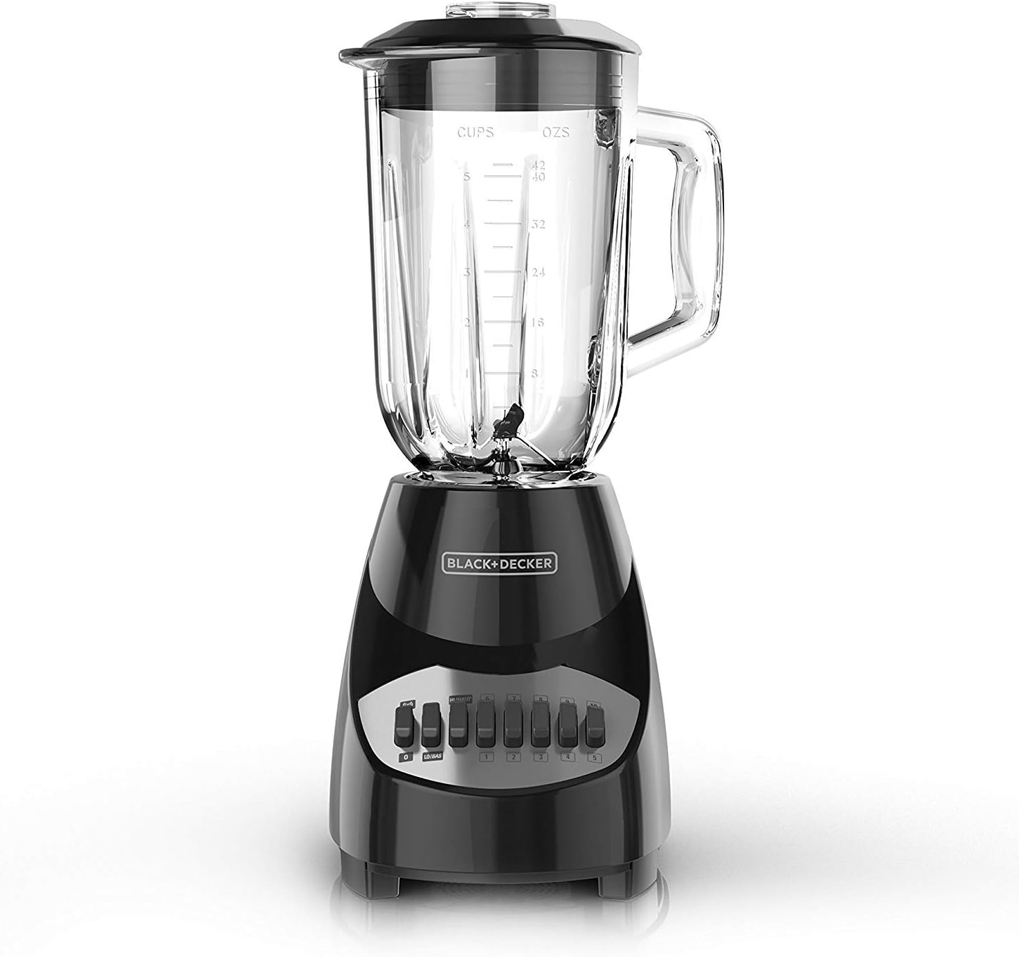 BLACK+DECKER Countertop Blender with 6-Cup Glass Jar, 10-Speed Settings, Black, BL2010BG - Image 2