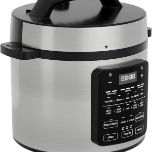 OLIXIS Electric Pressure Cooker 6 Quart Stainless Steel Multi Cooker Electric for Pressure 12-in-1 Rice, Steamer, Yogurt Maker, Slow Cook,Meat Stew, Cake, Porridge, Multigrain