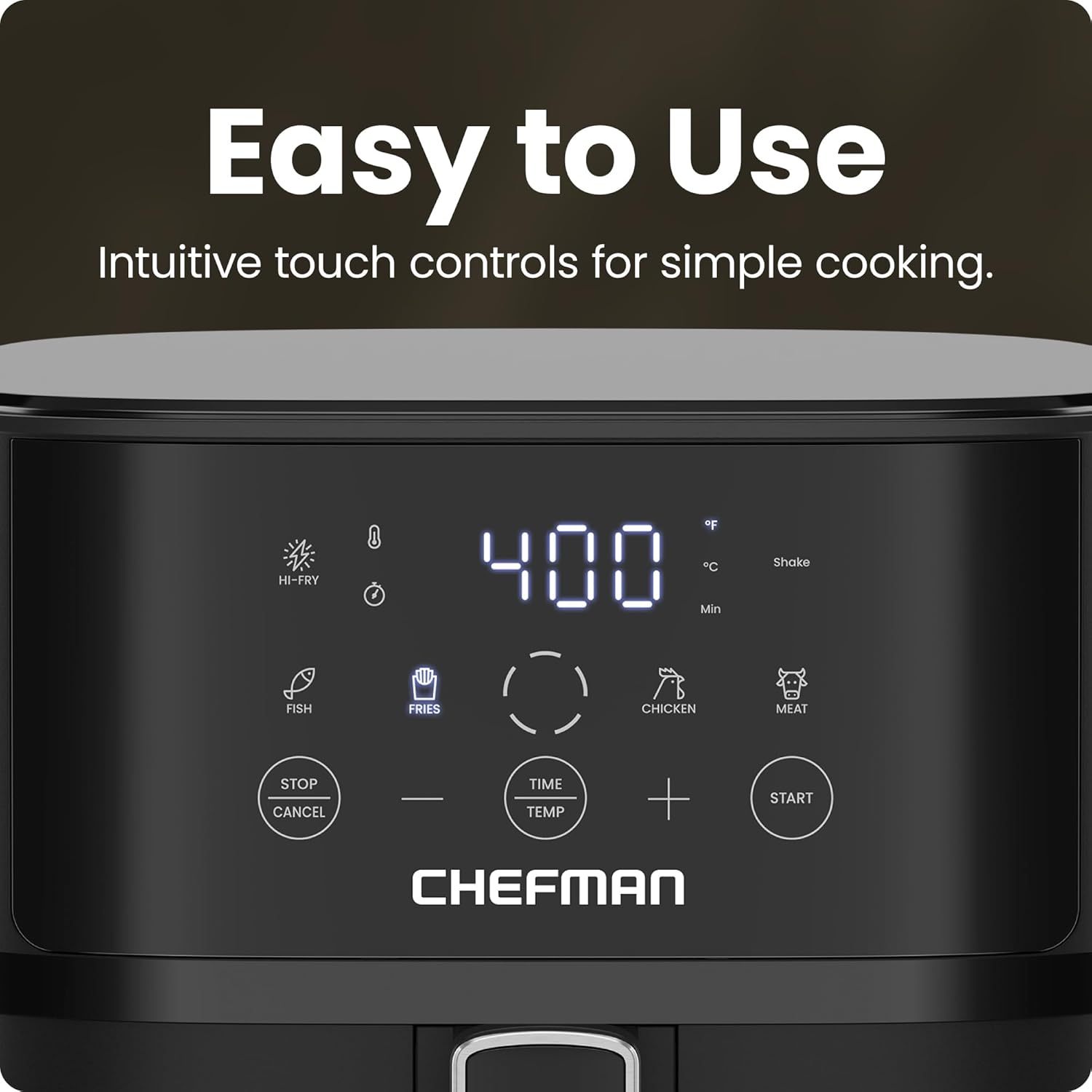 Chefman Air Fryer – 6 QT Compact Airfryer for Quick & Easy Meals in Minutes, Features Hi-Fry Technology for Extra Crisp, Touchscreen Controls with 4 Presets, Nonstick & Dishwasher Safe Basket - Black - Image 4