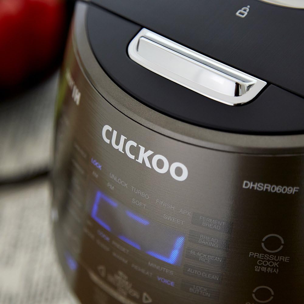 CUCKOO High Pressure Rice Cooker 6-Cup Uncooked / 12-Cup Cooked with Induction Heating Technology, Versatile Rice Maker with 21 Menu Options and Steam Plate, Voice Guide, Dark Gray (CRP-DHSR0609FD) - Image 6
