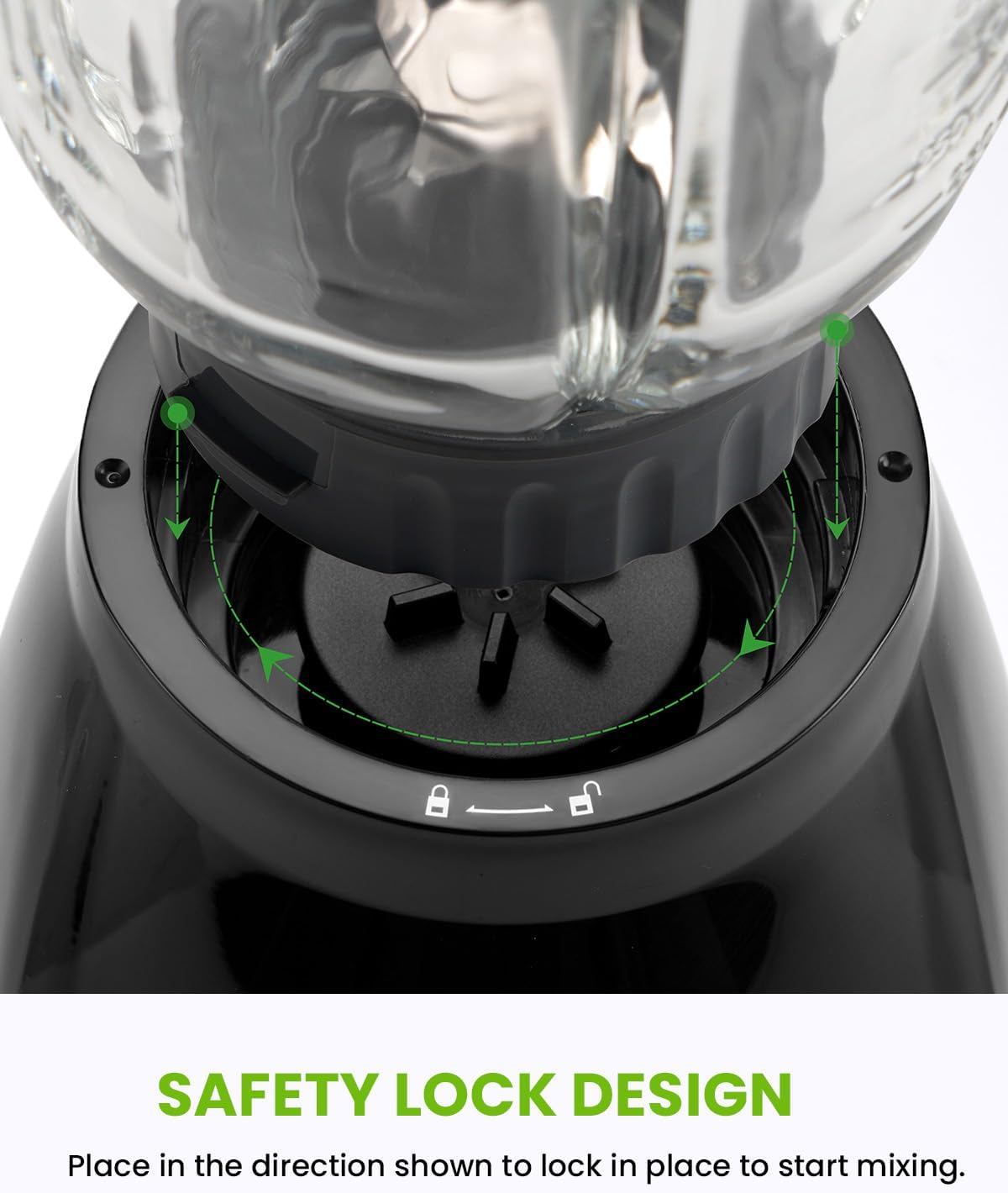 GDOR Blender, 52 Oz Glass Jar, Multi-Function Kitchen Blender & Grinder Combo, 9 Functions with Shakes, Puree, Crush Ice, and Chop, Max 700W, Self Cleaning - Image 6