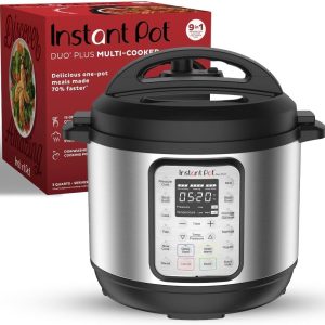 Instant Pot Duo Plus 9-in-1 Multicooker, Pressure Cooker, Slow Cook, Rice Maker, Steamer, Sauté, Yogurt, Warmer & Sterilizer, Includes App With Over 800 Recipes, Stainless Steel, 6 Quarts