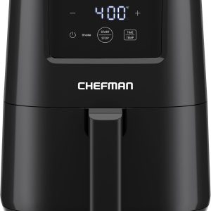 CHEFMAN 2 Qt Mini Air Fryer – Digital Space-Saving Compact Air Fryer with Nonstick and Dishwasher Safe Basket, Quick & Easy Meals in Minutes, Features Digital Timer and Shake Reminder – Black