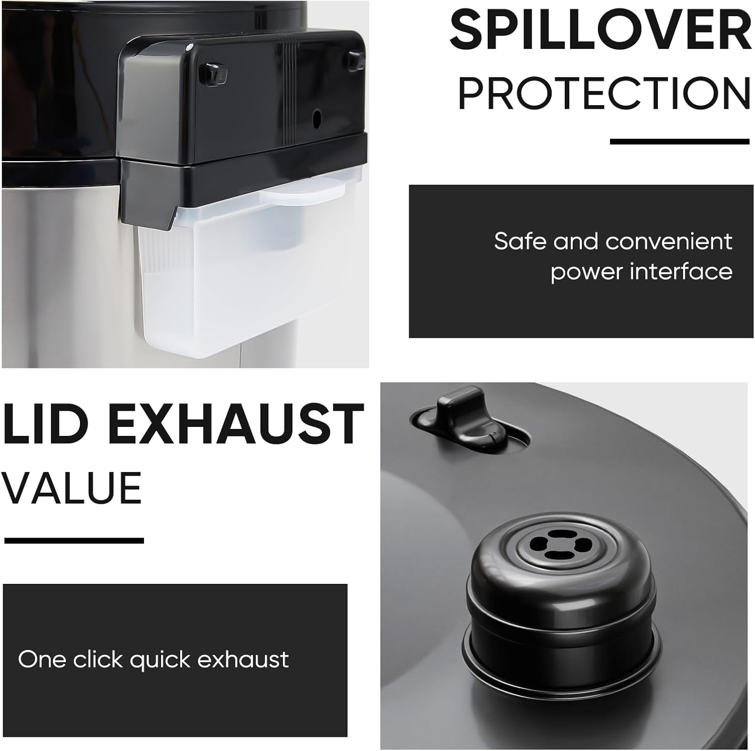 DUMOS 12-in-1 Electric Pressure Cooker 6 QT Stainless Steel Multi Cooker Electric for Pressure, Rice, Steamer, Yogurt Maker, Slow Cook,Meat Stew, Cake, Porridge, Multigrain, Sliver - Image 6