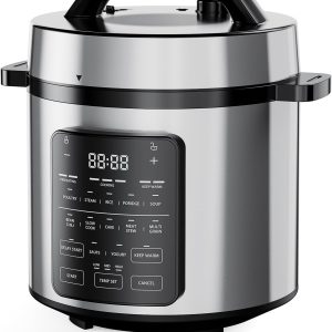 DUMOS 12-in-1 Electric Pressure Cooker 6 QT Stainless Steel Multi Cooker Electric for Pressure, Rice, Steamer, Yogurt Maker, Slow Cook,Meat Stew, Cake, Porridge, Multigrain, Sliver