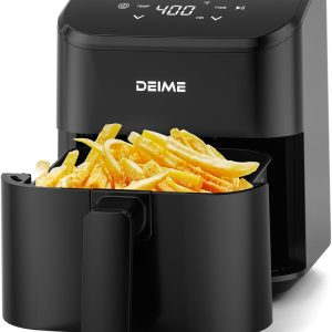 DEIME Air Fryer, Small Digital 2.8 Qt Airfryer Space Saving Compact, Bake, Reheat, Roasts for Quick Easy Meals, Mini Compact & Quiet, Nonstick & Dishwasher Safe Basket (Black)