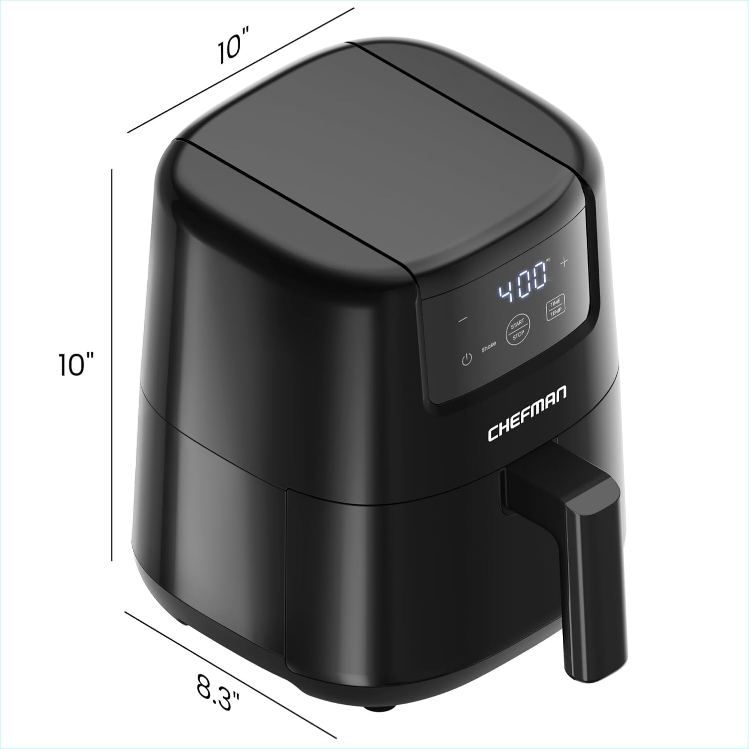 CHEFMAN 2 Qt Mini Air Fryer – Digital Space-Saving Compact Air Fryer with Nonstick and Dishwasher Safe Basket, Quick & Easy Meals in Minutes, Features Digital Timer and Shake Reminder – Black - Image 8