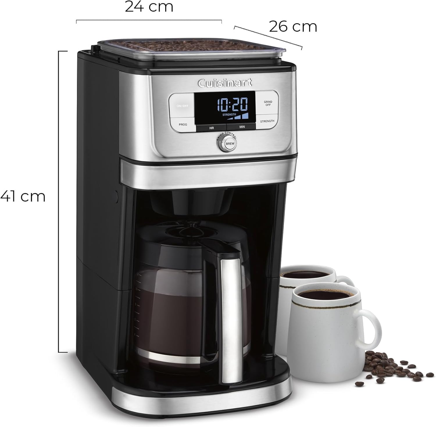 Cuisinart DGB-800 Fully Automatic Burr Grind & Brew, 12-Cup Glass, Silver - Image 3