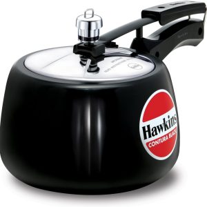 Hawkins 3 Litre Contura Black Pressure Cooker, Hard Anodised Inner Lid Cooker, Handi Cooker, Black (CB30)