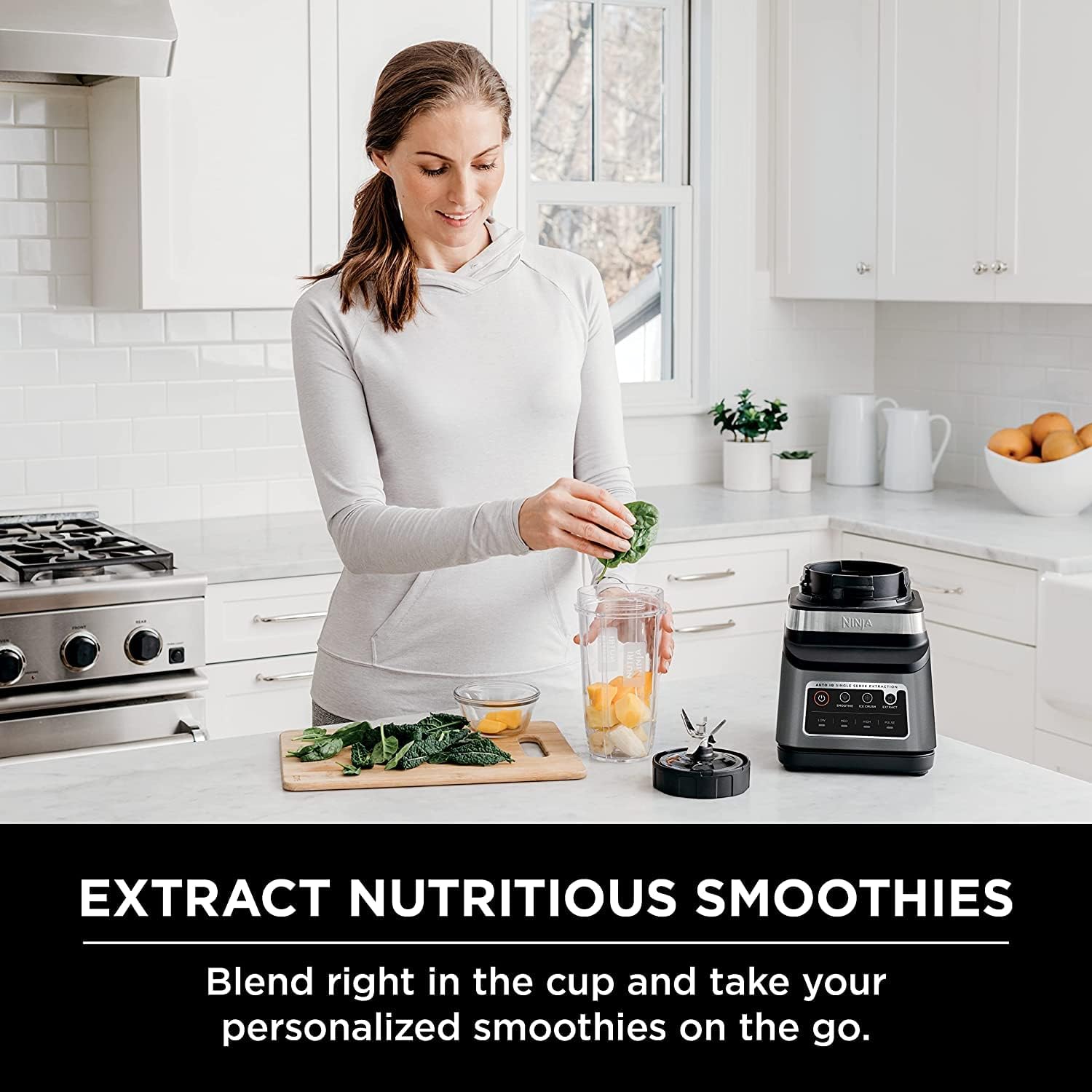Ninja BN751 Professional Plus DUO Blender, 1400 Peak Watts, 3 Auto-IQ Programs for Smoothies, Frozen Drinks & Nutrient Extractions, 72-oz. Total Crushing Pitcher & (2) 24 oz. To-Go Cups, Black - Image 4