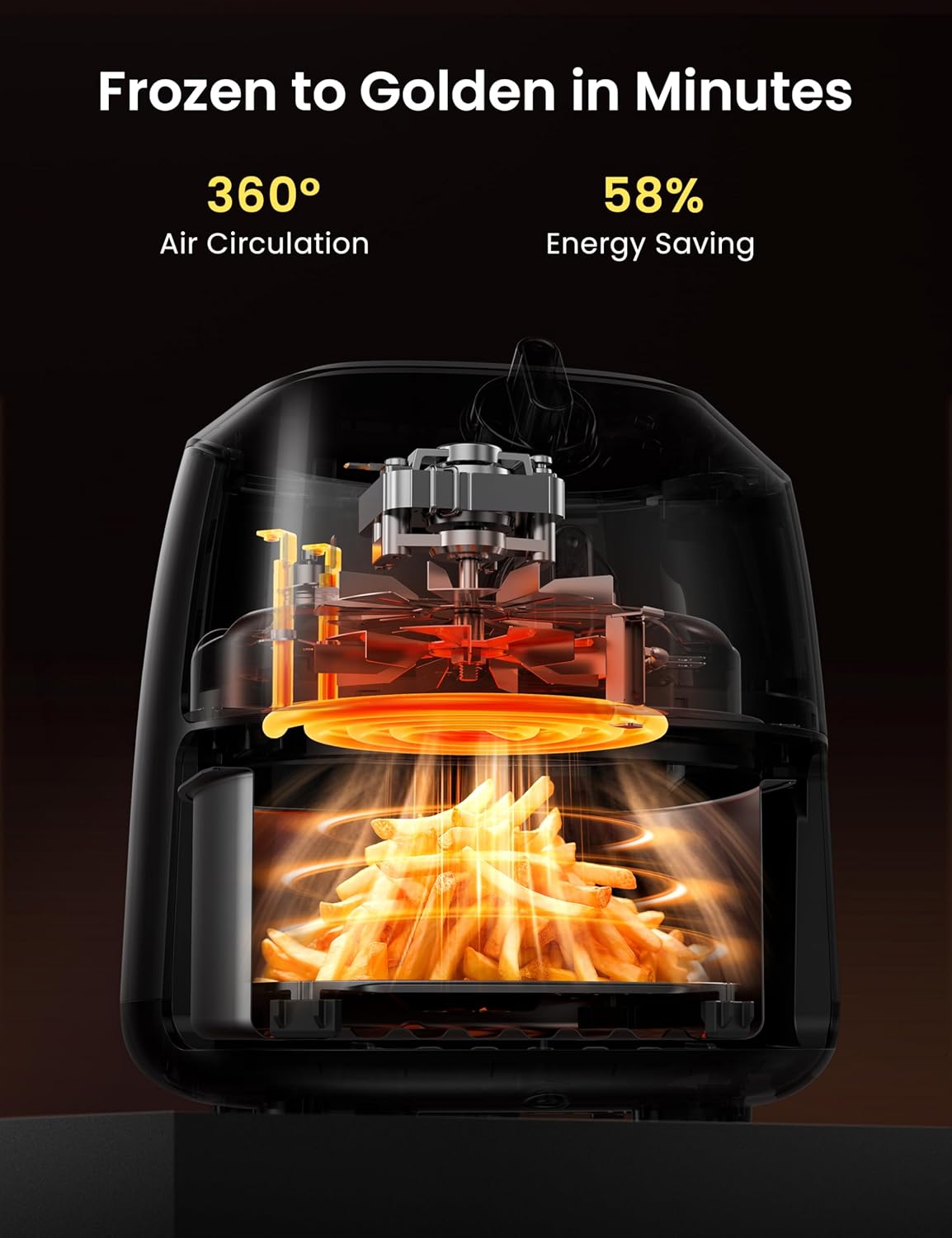 COMFEE' Compact 2.1 Quart Air Fryer with 12 Menu Options, Adjustable Timer & Temperature Control 180-400 degrees F, Dishwasher-Safe Nonstick Fry Basket - Image 4