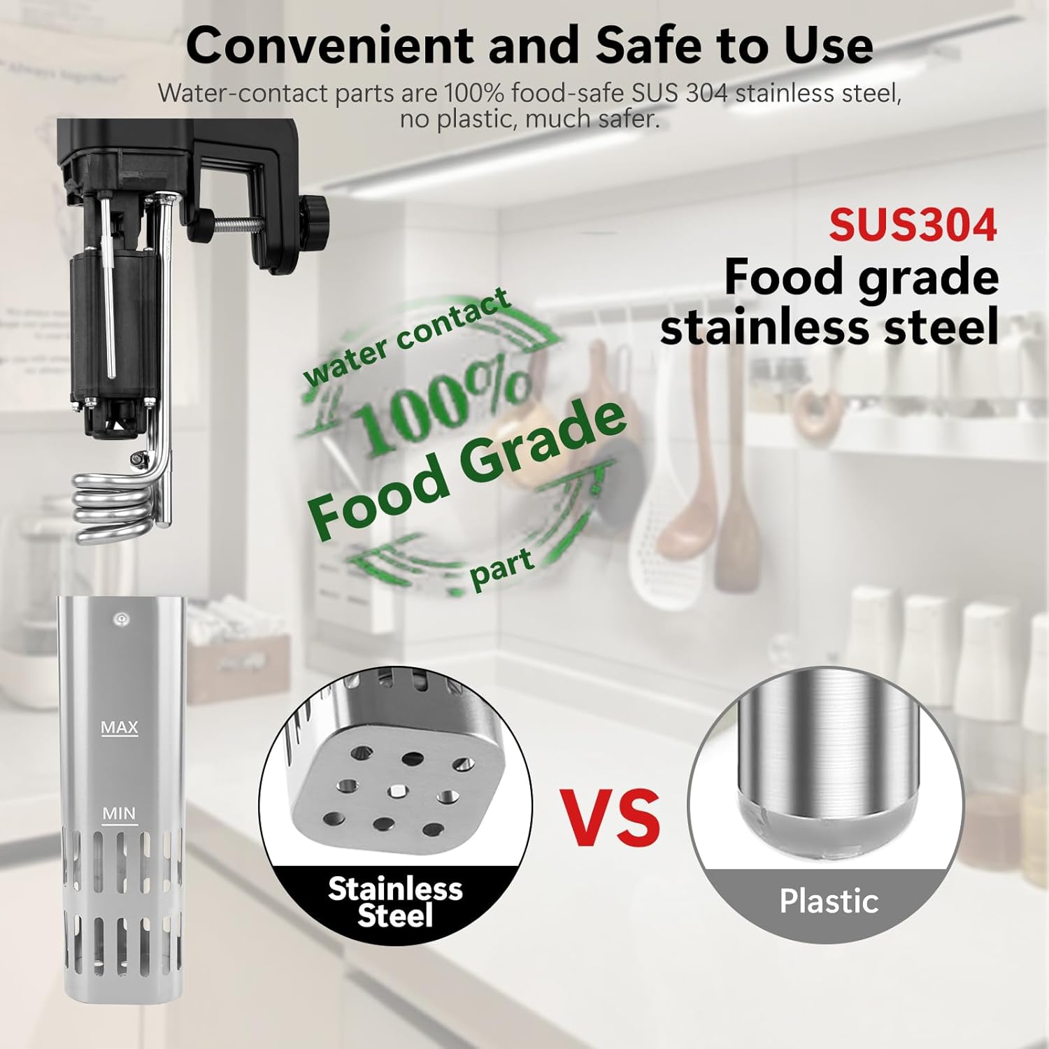 Sous Vide Machine, 1000W Precision Cooker Slow Cooker, 15dB Ultra-Quiet Immersion Circulator With Accurate Temperature Digital Timer, IPX7 Waterproof - Image 2