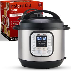 Instant Pot Duo 7-in-1 Electric Pressure Cooker, Slow Cooker, Rice Cooker, Steamer, Sauté, Yogurt Maker, Warmer & Sterilizer, Includes App With Over 800 Recipes, Stainless Steel, 8 Quart