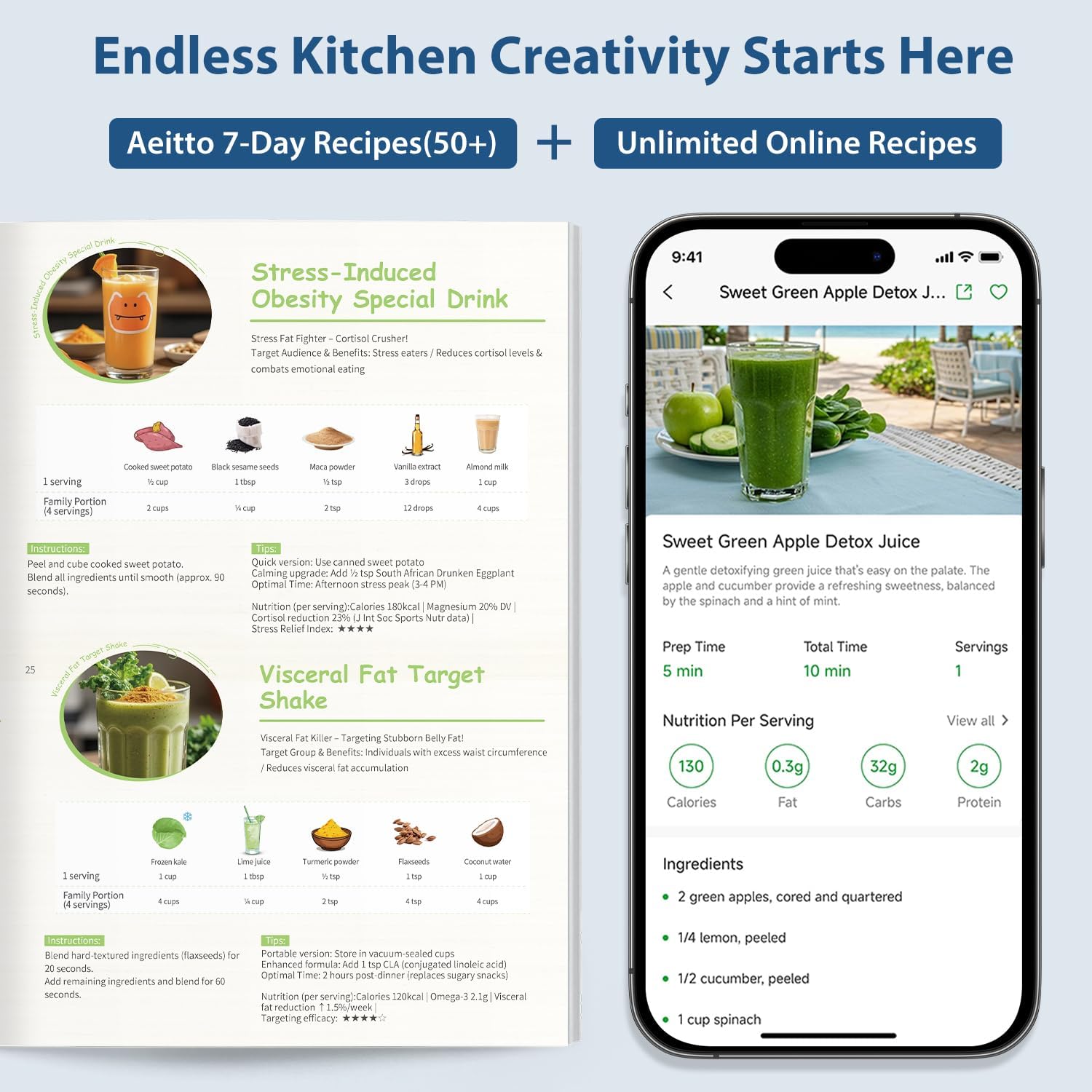 Aeitto Blenders for Kitchen with 68Oz. Jar, 1800W Max Power Smoothie Blender, 3 Preset Programs & 7 Speeds, Professional Countertop Blender for Smoothies, Ice Crush, Frozen Drinks, Silver - Image 6