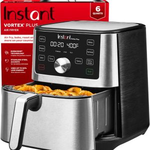 Instant Pot Vortex Plus 6QT XL Air Fryer, 6-in-1, Broils, Dehydrates, Crisps, Roasts, Reheats, Bakes for Quick Easy Meals, 100+ In-App Recipes, Dishwasher-Safe, from the Makers of Instant Pot, Black