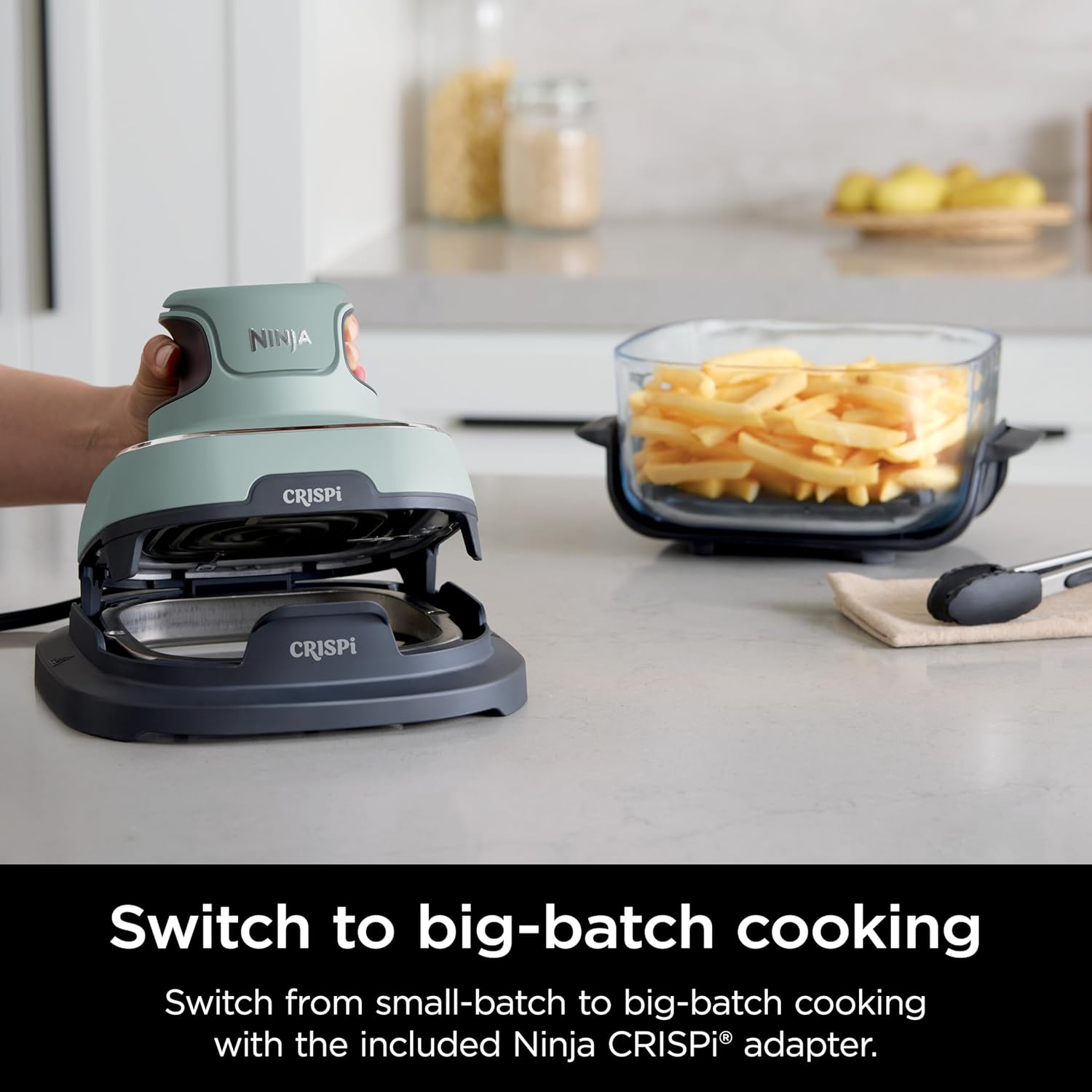 Ninja Crispi Air Fryer, Microwave, Freezer & Dishwasher Safe, Non Toxic Glass Portable Cooking System, 4 QT & 6 Cup Glass Containers with Storage Lids, Easy Meals, Air Fry, Bake, Green, FN101SG - Image 13