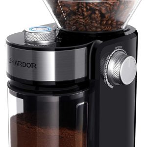 SHARDOR Electric Burr Coffee Grinder 2.0, Adjustable Burr Mill with 16 Precise Grind Setting for 2-14 Cup, Black