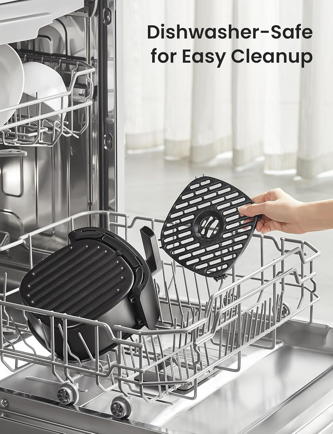 COMFEE' Compact 2.1 Quart Air Fryer with 12 Menu Options, Adjustable Timer & Temperature Control 180-400 degrees F, Dishwasher-Safe Nonstick Fry Basket - Image 5