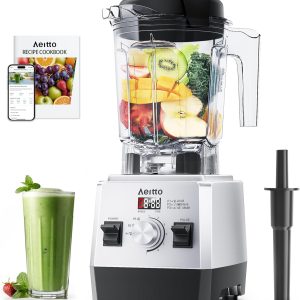 Aeitto Blenders for Kitchen with 68Oz. Jar, 1800W Max Power Smoothie Blender, 3 Preset Programs & 7 Speeds, Professional Countertop Blender for Smoothies, Ice Crush, Frozen Drinks, Silver