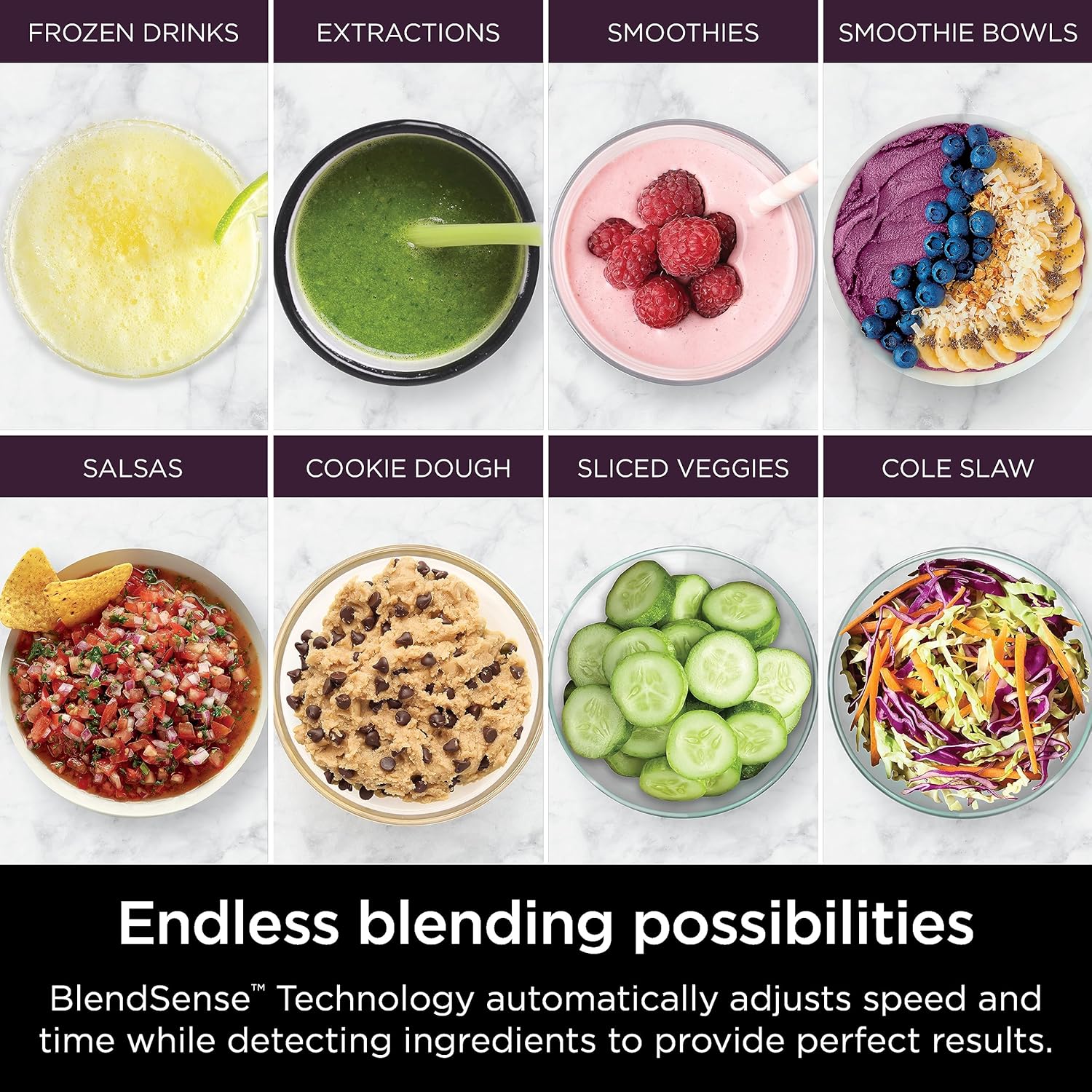 Ninja | All-in-One Blender and Food Processor | Best for Smoothies, Cookie Dough, Salsas, Cole Slaw and More | BlendSense Intelligence for Perfectly Smooth Results | 1800 Watt | Black | TB401 - Image 2