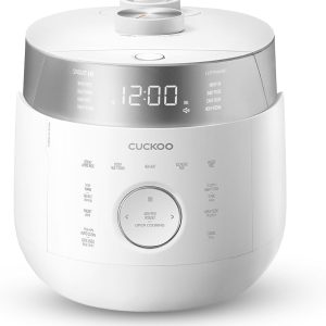 CUCKOO Twin Pressure Rice Cooker 6-Cup Uncooked / 12-Cup Cooked with Induction Heating Technology, 20 Menu Modes with Voice Guide, Versatile Rice Maker Multi-Cooker & Pressure Cooker (CRP-LHTR0609FW)