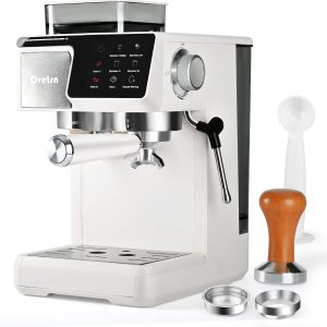 Espresso Machine 20 Bar, Coffee Maker with grinder 20 Grind Settings,Coffee Machine w/Milk Frother & Touchscreen, Professional Home Espresso Maker for Latte Cappuccino