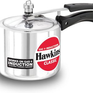 Hawkins Aluminium Classic 3 Litre Pressure Cooker, 3.2 Quarts, Silver, Ideal for 3-4 Persons, Super-fast Cooking, Saves Fuel