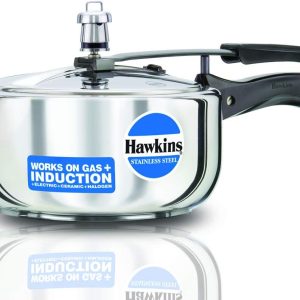 Hawkins 3 Litre Inner Lid Pressure Cooker, Stainless Steel Cooker, Wide Design Pan Cooker, Induction Cooker, Silver (HSS3W)