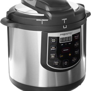 Presto 02141 6-Quart Electric Pressure Cooker, Black, Silver, Stainless steel