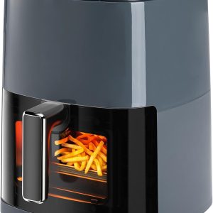 OLIXIS Air Fryer 6 Quart with Window Square Air Fryer 12-in-1 Air Fry, Roast, Reheat, Dehydrate, Bake, Steam, Fries, Custard, Chicken, Wings, Sea Food, Vegetabels,400F Grey