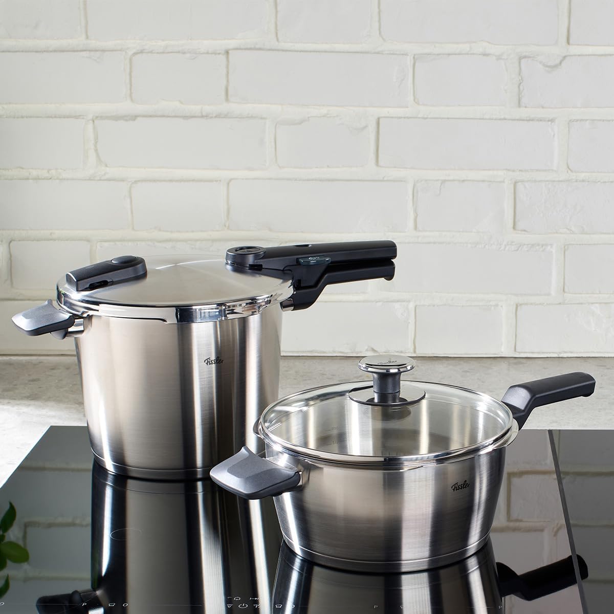 Fissler Vitaquick Premium 3 Piece Set, 3.7 Quart and 6.3 Quart Pressure Cooker with Glass Lid - Image 2