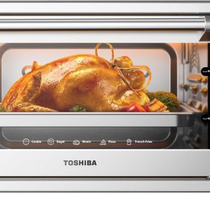 TOSHIBA ChefFry Air Fryer Toaster Oven Combo, 26.4 QT Large Capacity, 12-in-1 Countertop Toaster Oven, Stainless Steel