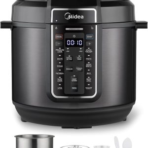 Midea 12-in-1 Electric Pressure Cooker, 8 Quarts, 12 Presets, Multi-Functional Programmable Slow Cooker, Rice Cooker, Steamer, Sauté Pan, Yogurt Maker, and More, Stainless Steel
