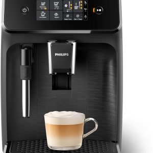 Philips 1200 Series Fully Automatic Espresso Machine, Classic Milk Frother, 2 Coffee Varieties, Intuitive Touch Display, 100% Ceramic Grinder, AquaClean Filter, Aroma Seal, Black (EP1220/04)